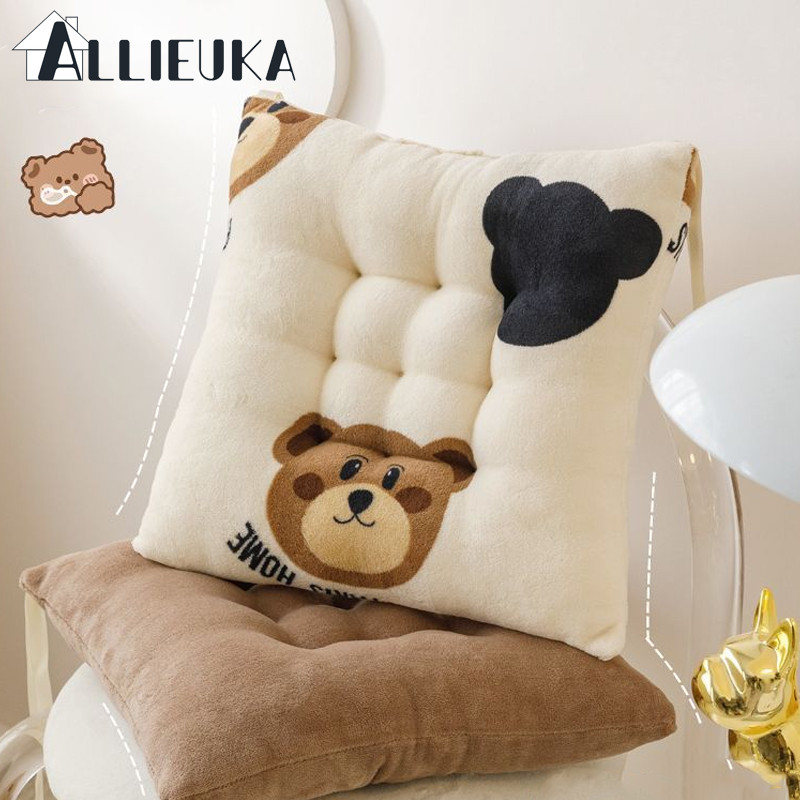 Allieuka เบาะรองนั่งเก้าอี้ 40x40cm แบบหนา นุ่มสบาย ลายการ์ตูนน่ารัก