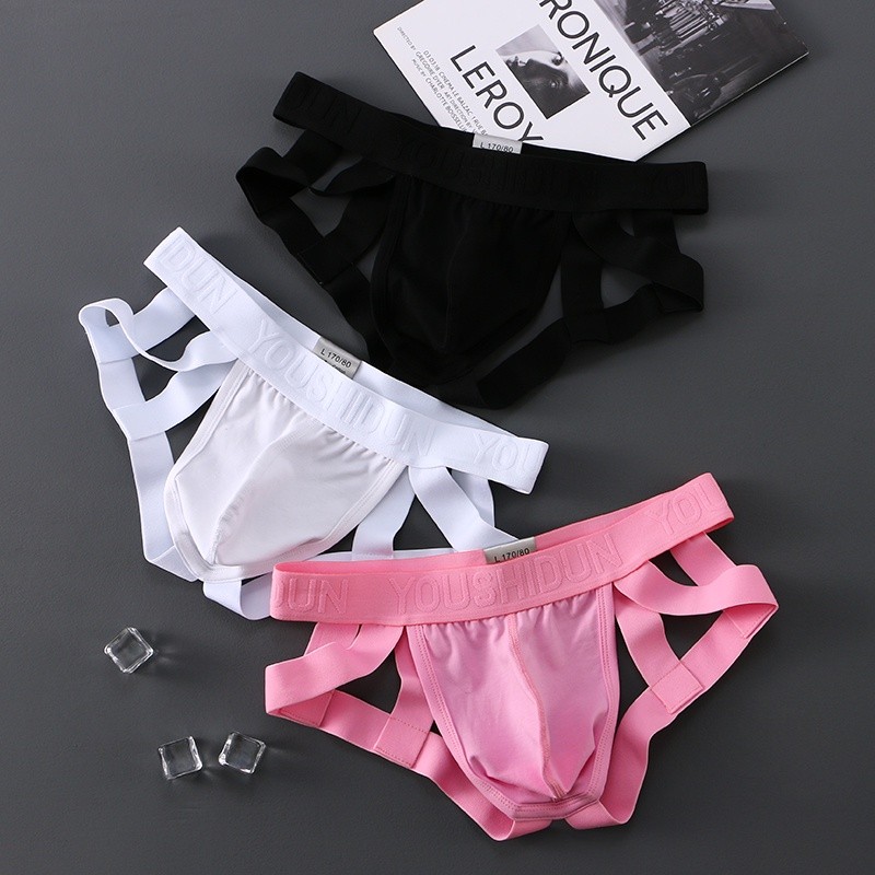 ชุดชั้นในชายต่ําเอว Thongs และ G Strings ชุดชั้นในนุ่มสบายผ้าฝ้าย Breathable กางเกงเปลือย