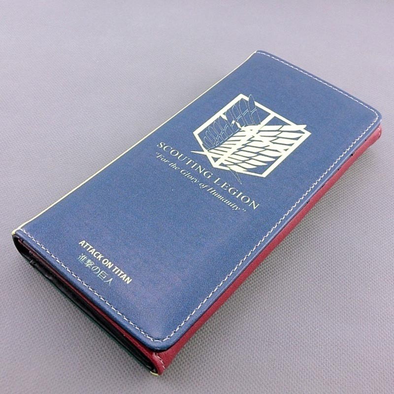 HA9 Anime Attack on Titan Levi Jiyuu no Tsubasa Long Wallet Mikasa Anime Purse