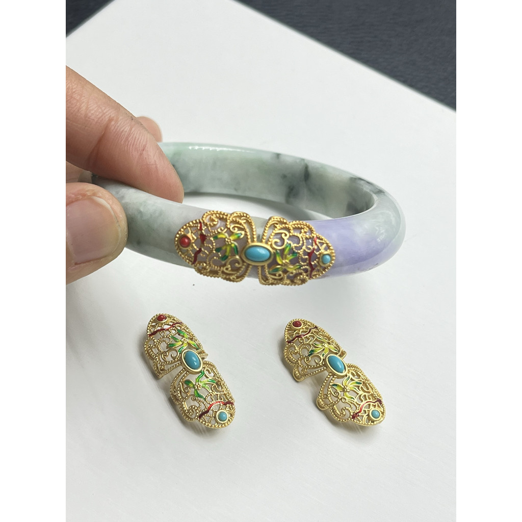 Patch วิธีโบราณสร้อยข้อมือลูกไม้ 18K หัวเข็มขัด diy