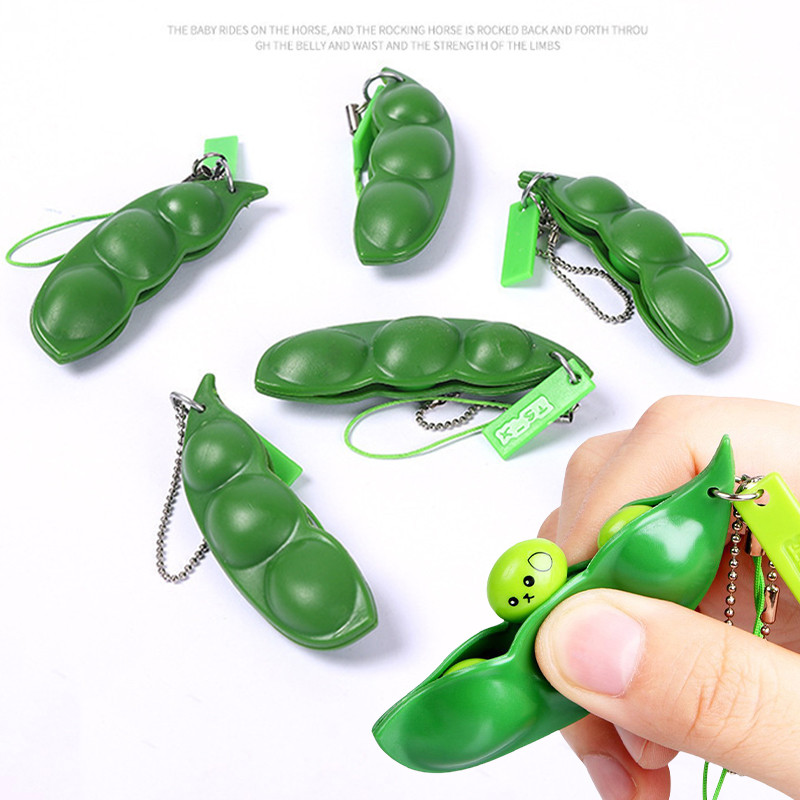 Creative Pea Pod Key Chain เด็ก Decompression Vent ของเล่นของขวัญรางวัล YL346