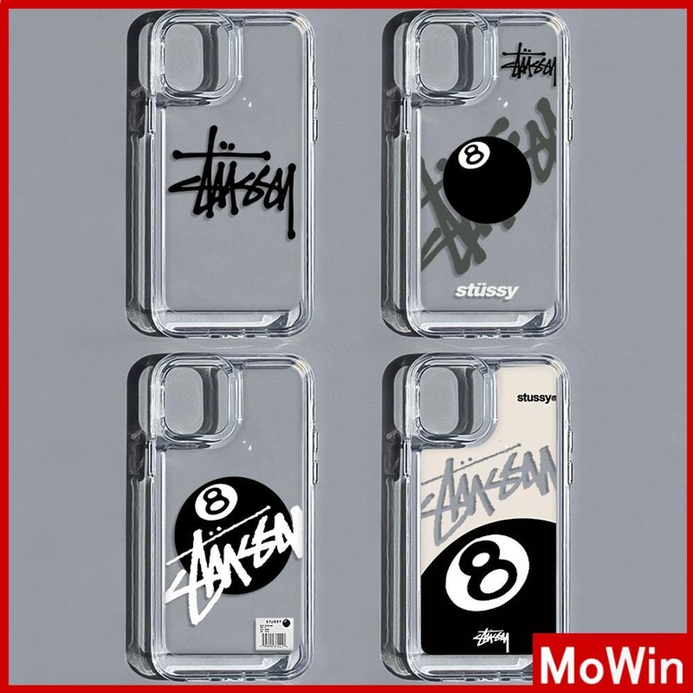 Mowin - สำหรับ iPhone 15 Pro Max เคสใส TPU ปุ่มชุบไฟฟ้าอ่อนป้องกันกล้องกันกระแทก โลโก้แฟชั่นเทรนดี้ เข้ากันได้กับ iPhone 14 13 12 11 XS XR 7Plus 8 Plus