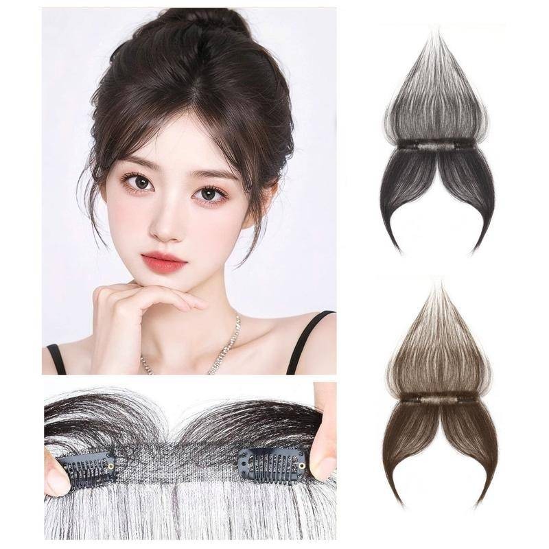 Full Lace Thin Hairline Baby Hair Fringe สําหรับผู้หญิงคลิป 25 ซม., ผมเด็กมนุษย์ 100%, สีดําธรรมชาติ/สีน้ําตาล