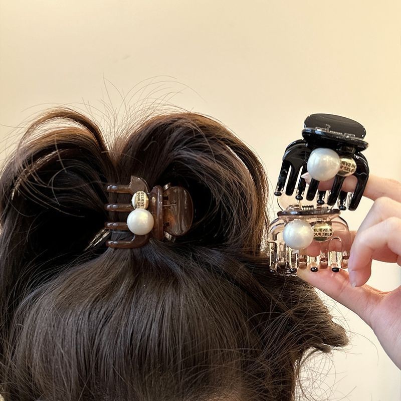 2024 Pearl Small Grab Clip หางม้าสูง Fixing Handy Tool กิ๊บติดผม Simple Shark Clip