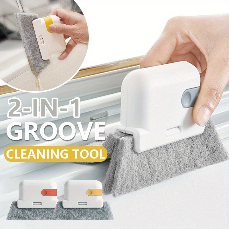 ใหม่ 2-in-1 เครื่องมือทําความสะอาดร่องหน้าต่าง สร้างสรรค์ แปรงทําความสะอาดร่องหน้าต่าง แปรงทําความสะอาดช่องหน้าต่าง แปรงทําความสะอาด