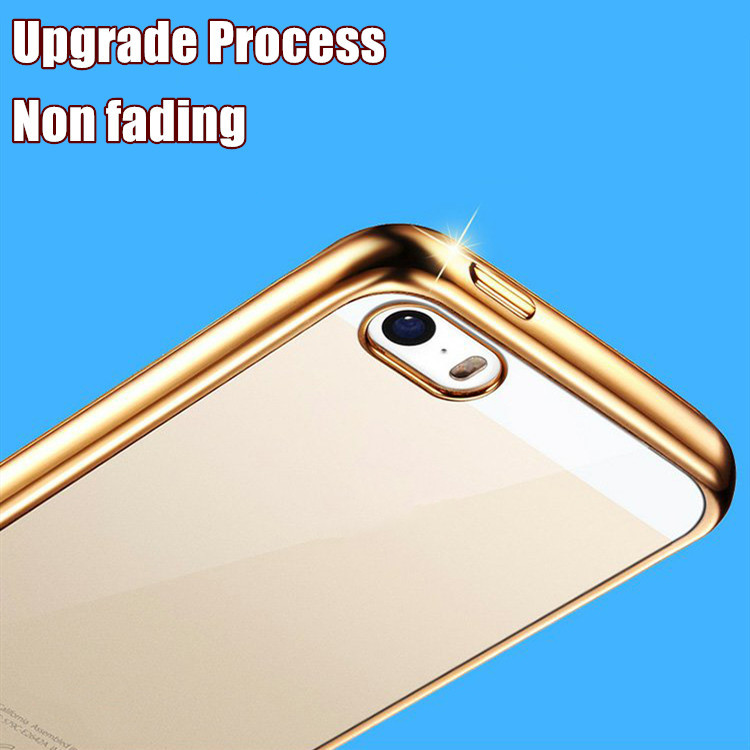 เคสโทรศัพท์มือถือ ซิลิโคนนิ่ม แบบใส ป้องกัน ปิดด้านหลัง ชุบไฟฟ้า สีเหลือง สําหรับ Apple iPhone 5 5S SE 2016 6 6s 78 Plus X XS Max SE 2020 2022 - รูปที่ 5