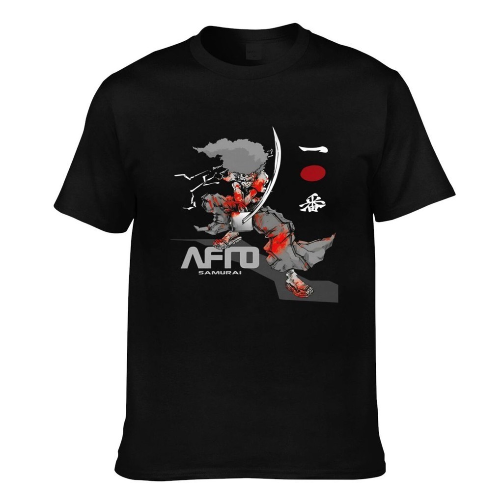 เสื้อผู้ชายแขนสั้น Afro Samurai สไตล์ฤดูร้อน