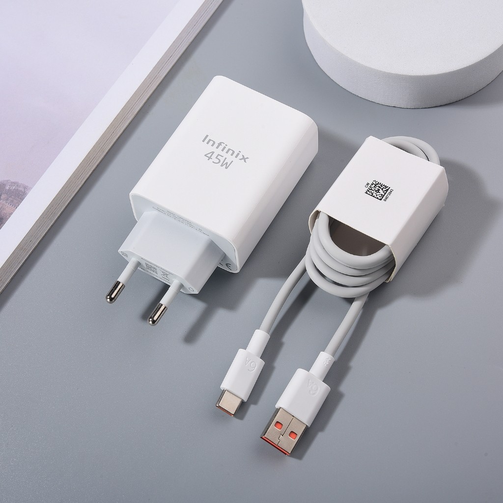 Infinix 45W อะแดปเตอร์ชาร์จไฟ 6A USB C ชาร์จเร็วมาก สําหรับ Tenco Infinix Note 40 30 Pro Zero 30 X Pro Hot 40 30 Pro