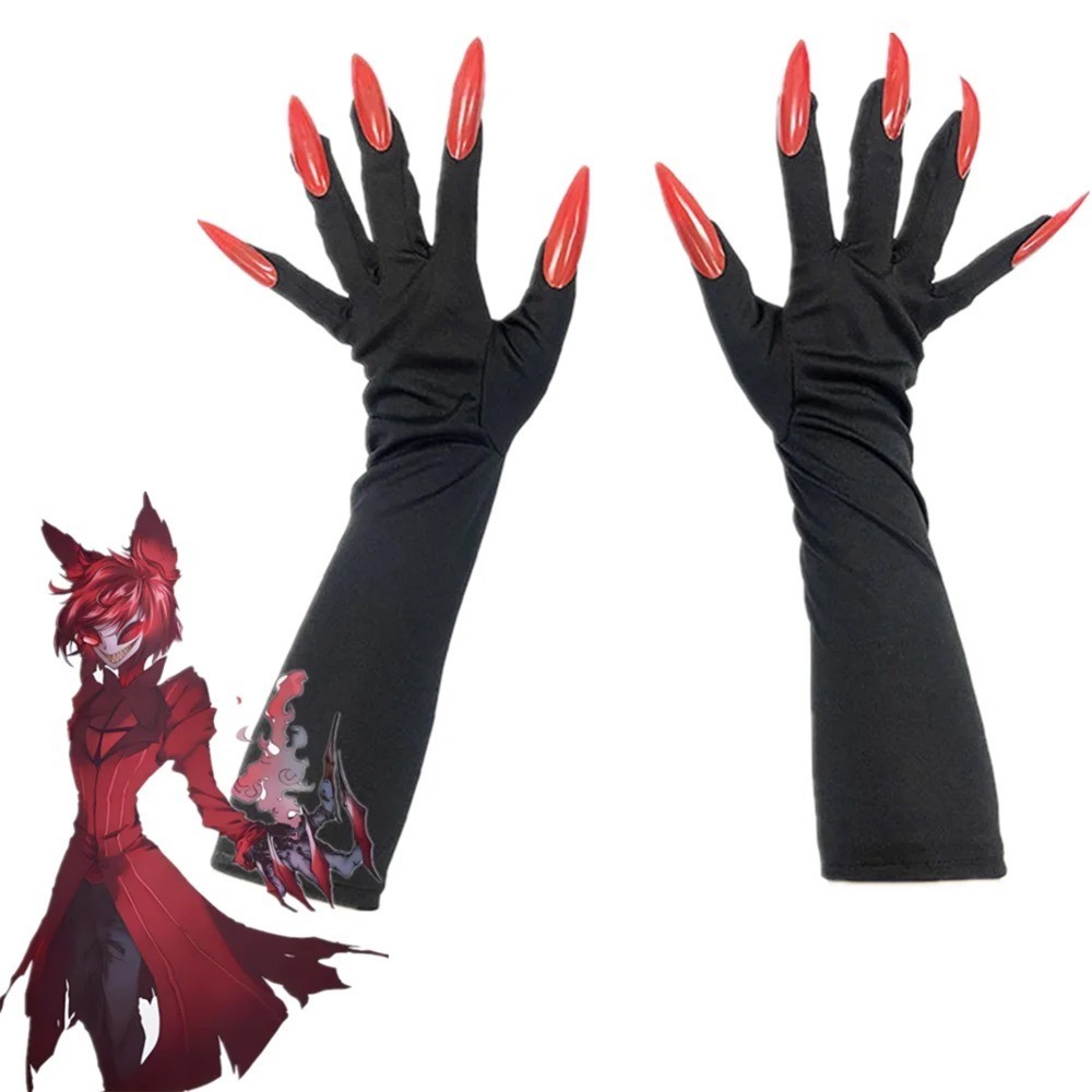ถุงมือคอสเพลย์ อะนิเมะ Alastor Radio Demo แบบยาว สําหรับผู้ใหญ่ ปาร์ตี้ฮาโลวีน