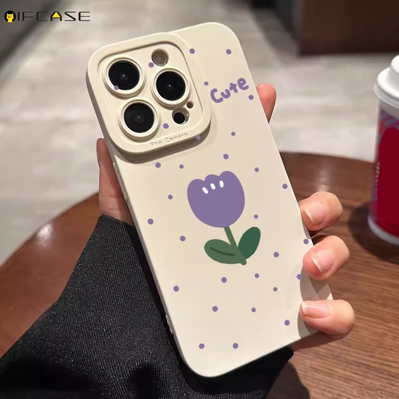 เคสโทรศัพท์มือถือ ซิลิโคนนุ่ม ผิวด้าน ลายดอกทิวลิป สีม่วง ดอกไม้ ฉลากสีขาว เรียบง่าย สําหรับ Huawei P60 P50 P40 P30 P20 Pro Plus Art Lite Nova 11i 8i