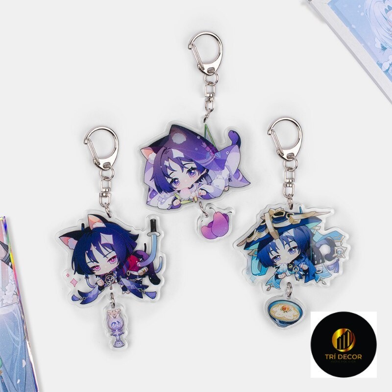 Genshin Impact Wanderer Kunikuzushi พวงกุญแจอะนิเมะญี่ปุ่นมังงะอุปกรณ์ตกแต่งกระเป๋าถือกระเป๋าเป้สะพายหลัง