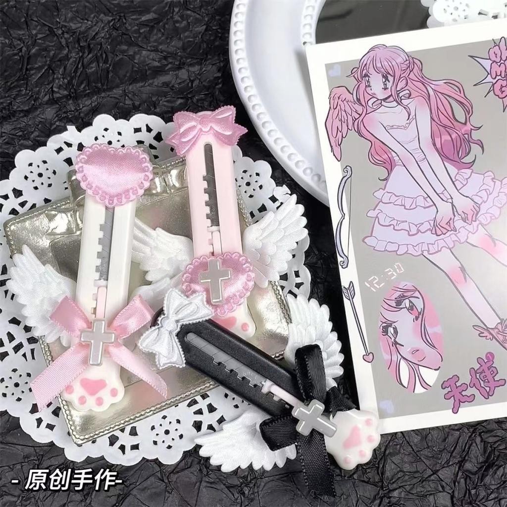 มีดแกะกล่อง รูปกรงเล็บแมว ปีกนางฟ้าน่ารัก แบบพกพา - รูปที่ 3