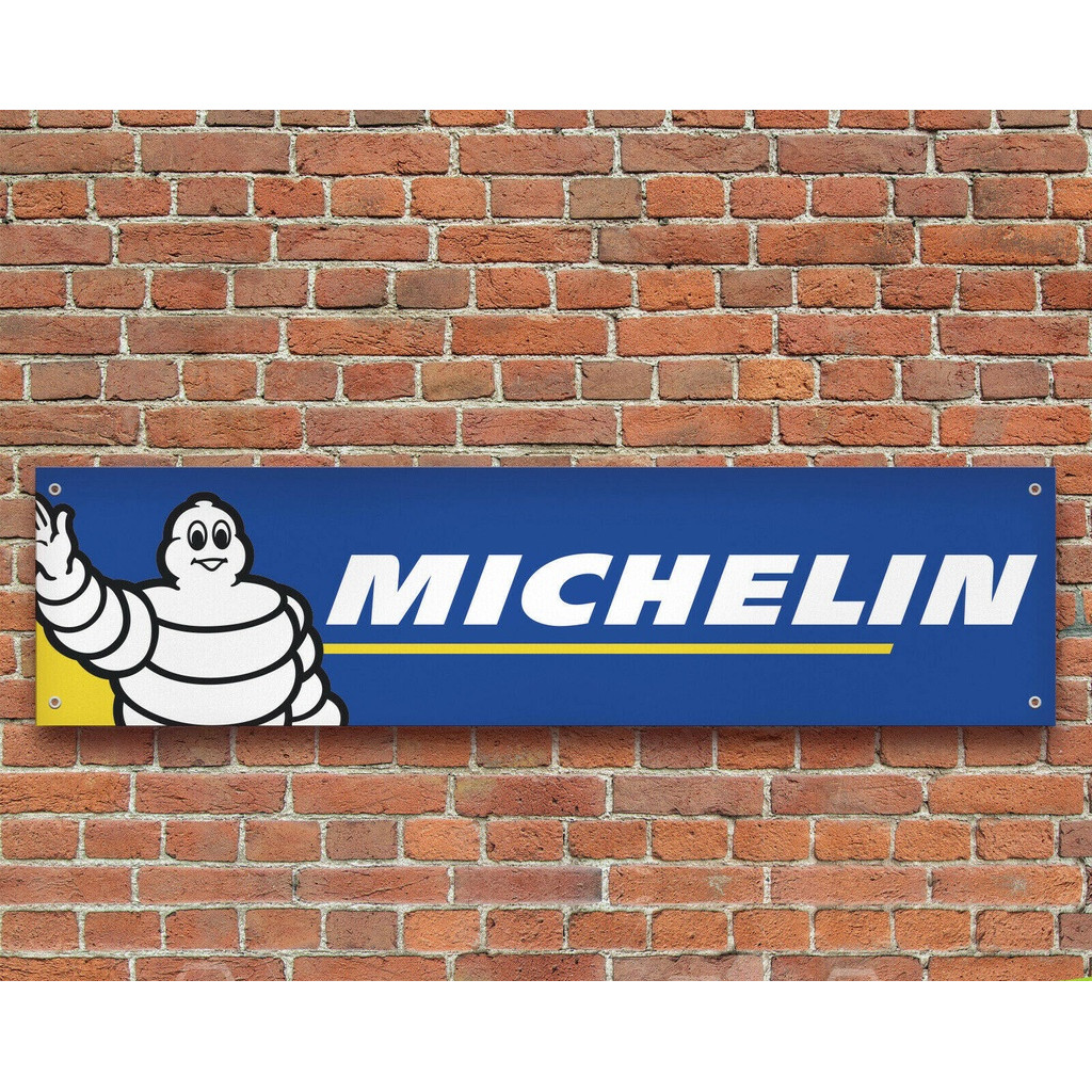 Michelin Tyres แบนเนอร์ป้ายโลหะ Vintage Tin Sign Club Home Decor โปสเตอร์โล่ 40 ซม.X 10 ซม.
