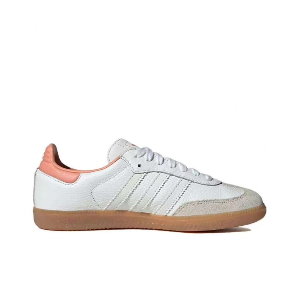 Adidas originals Samba OG รองเท้าผ้าใบ กันลื่น ทนต่อการสึกหรอ สีขาว สีชมพู สําหรับผู้หญิง