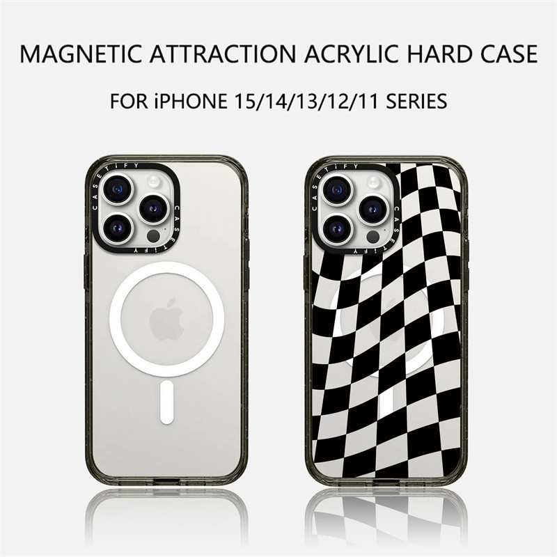 Casetify X เคสโทรศัพท์มือถืออะคริลิค TPU แบบแข็ง ขอบสีใส พร้อมกล่อง สําหรับ Apple IPhone 12 13 14 15 Pro Max