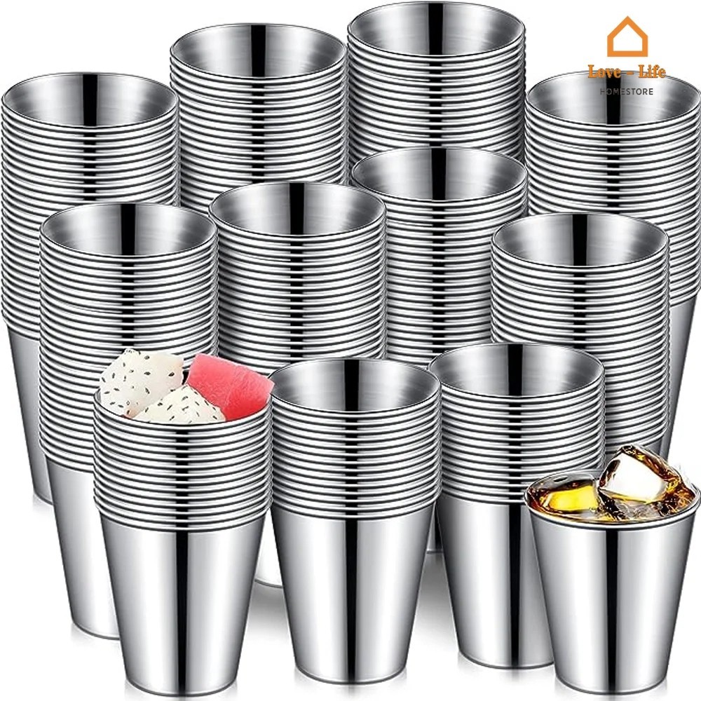 [Stock] 1 Pcs 30/70/170/330ml Stainless Steel Metal Cup/ Beer Coffee Tea Wine Cup/ Outdoor Travel Kitchen Home Camp Mugs