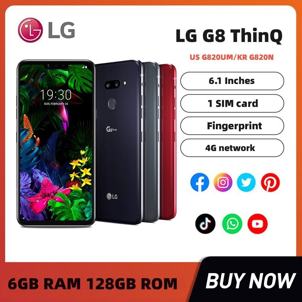 LG G8 ThinQ โทรศัพท์มือถือ ThinQ 6.1 นิ้ว Octa Core 6GB RAM 128GB ROM LTE 4G 16MP Dual กล้องด้านหลัง