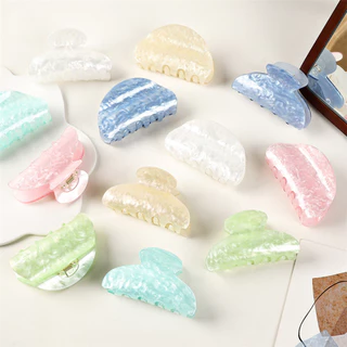 A HELLO GIRL Simple French Light Luxury อะคริลิคคว้าขนาดกลาง Ins สไตล์คลิปผมจับ Shark คลิปเครื่องประดับแผ่นคลิปผม