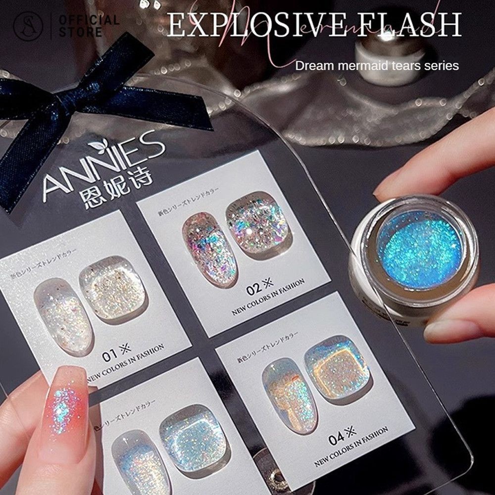 ยาทาเล็บ ANNIES สีเจลแฟลชไดมอนด์กลิตเตอร์ ลายกากาเพชร สีสะท้อนแสง