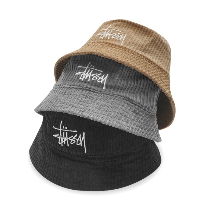 ✨ -Stussy Corduroy Bucket Hat - สีน้ําตาล