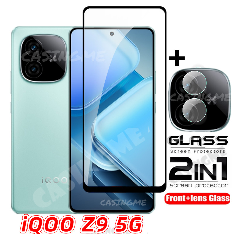 2in1 ฟิล์มกระจกนิรภัยกันรอยหน้าจอ เลนส์กล้อง แบบใส สําหรับ IQOO Z9 5G 2024 Z9x IQOO Z9 Z9x IQOOZ9 Z 
