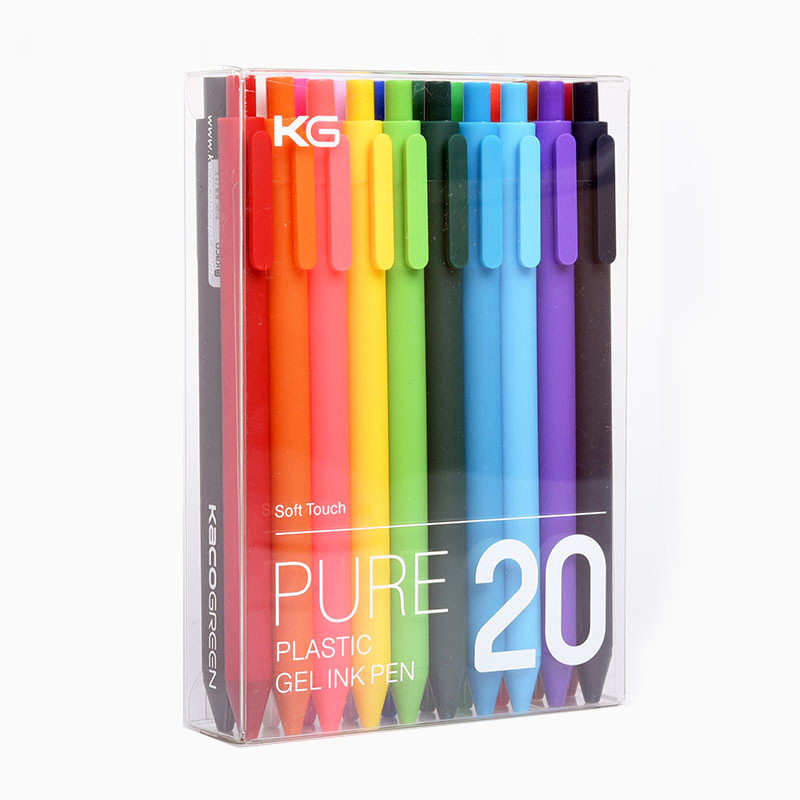 Kaco ปากกาหมึกเจลแบบพับเก ็ บได ้ 20 สีหมึกที ่ แตกต ่ างกัน Extra Fine Point ( 0.5 มม . ) สําหรับการวาดภาพ Bullet Journaling Planner Make Notes