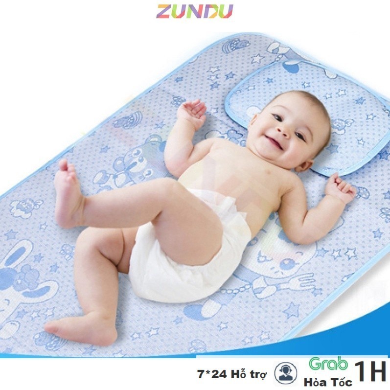 เสื่อปรับอากาศสําหรับทารก เสื่อไหมหวาย FREE HERBAL PILLOW ใช้ 4 ฤดูกาล