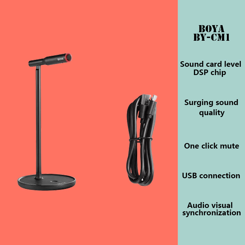 Boya BY-CM1 ไมโครโฟนตั ้ งโต ๊ ะ USB Capacitor ไมโครโฟนคอมพิวเตอร ์ เดสก ์ ท ็ อปเกมสดการประชุมลดเสียงรบกวนการบันทึกไมโครโฟนทิศทางไมโครโฟน