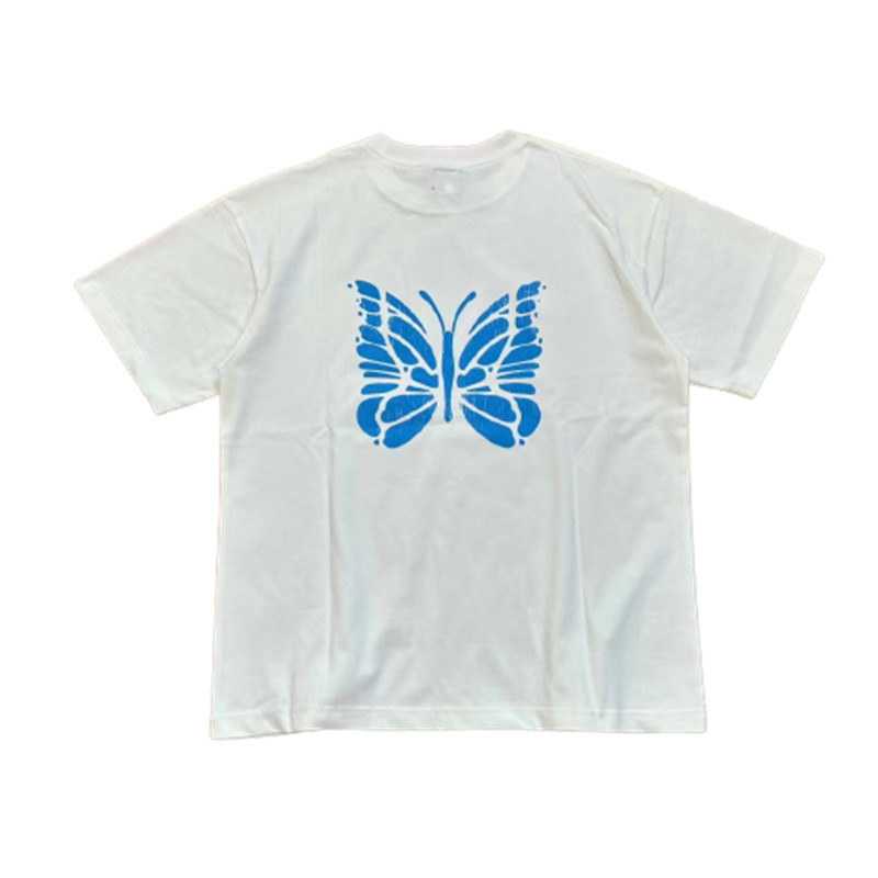 Beans X NEEDLES Co Branded Retro Butterfly Cracked Print เสื ้ อยืดแขนสั ้ นผู ้ ชายและผู ้ หญิง