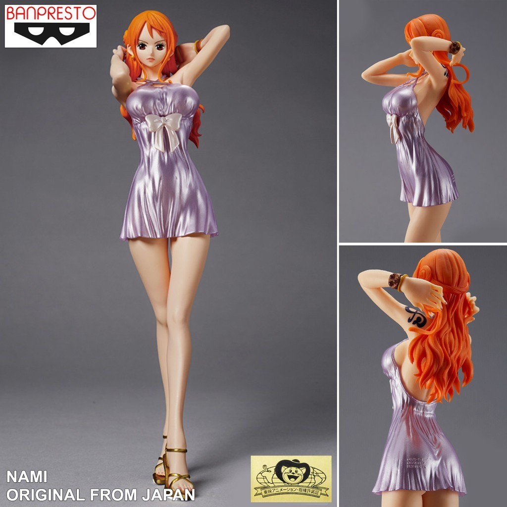 พร้อมส่ง Model Figure งานแท้ Original ฟิกเกอร์ โมเดล แมวทอง Banpresto One Piece วันพีซ  Nami นามิ Purple Dress