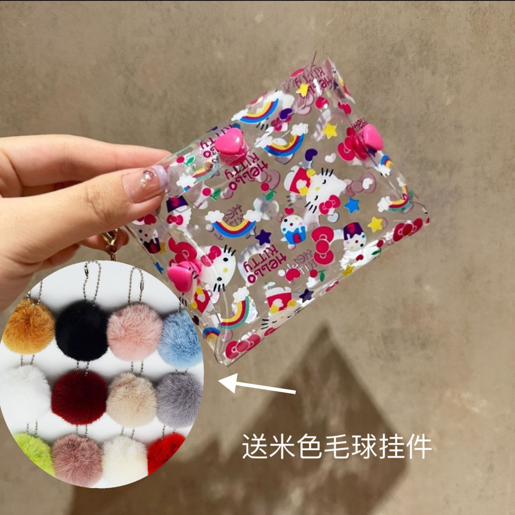 Hellokitty กระเป ๋ าเก ็ บพีวีซีใสพิมพ ์ น ่ ารักแบบพกพาคู ่ เปิดหูฟังผู ้ ถือบัตรกระเป ๋ าใส ่ เหรียญกรณีกุญแจ - รูปที่ 6