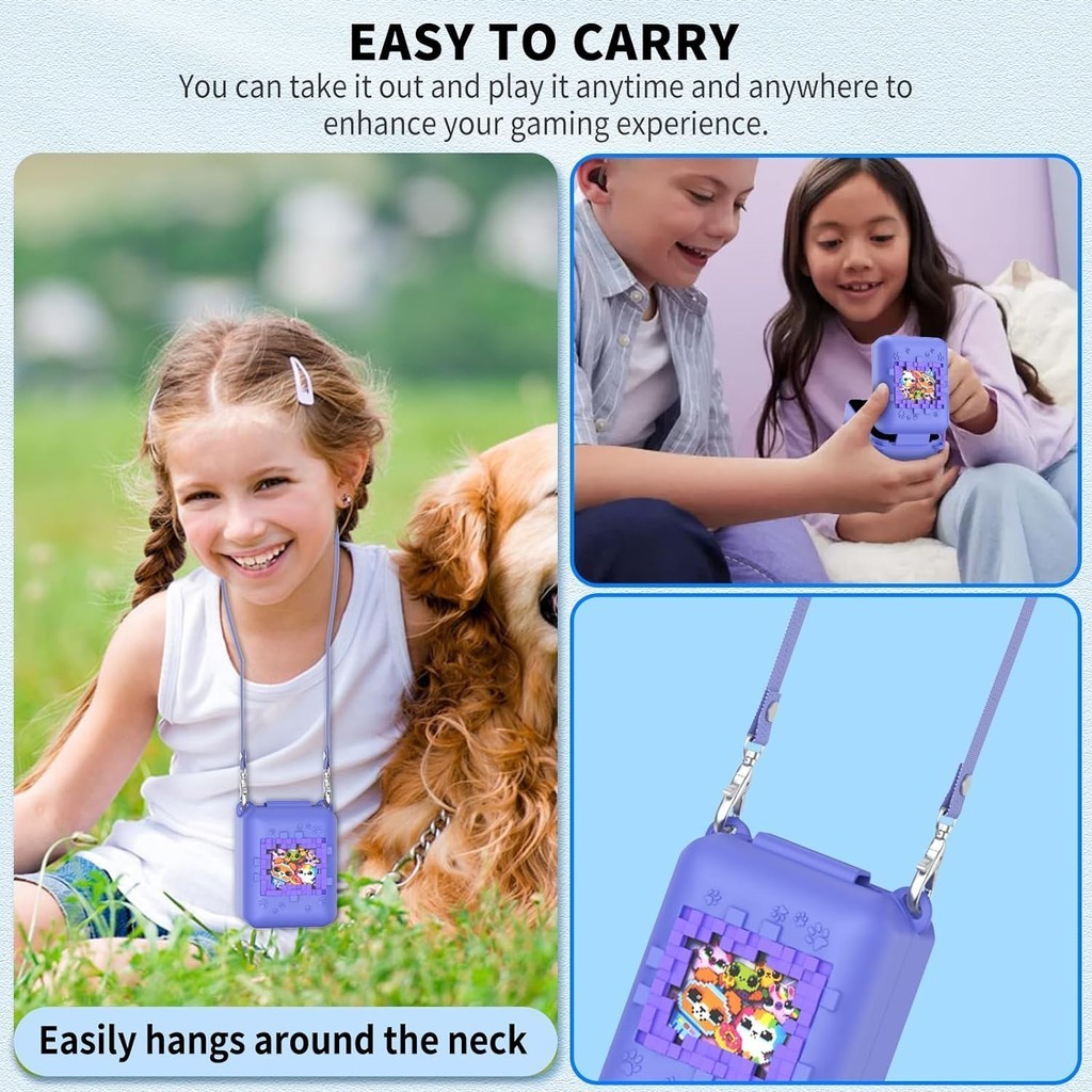 เคสซิลิโคนสําหรับ Bitzee Interactive Toy Digital Pet and Case, with Shoulder and Hand Strap, Protective Skin Sleeve for Bitzee Virtual Electronic Pets Accessories