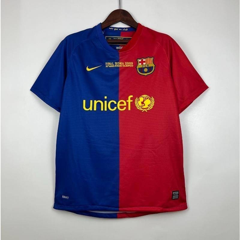 08-09 Barcelona Home Away Retro Soccer Jersey 2008 2009 ฟุตบอล MESSI #10