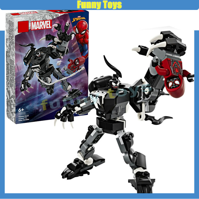 Marvel Series 76276 Venom vs. ไมล์ โมรา อาคารบล็อกประกอบเครื่องประดับเด็กของเล่นเพื่อการศึกษาผู้ใหญ่เด็กของขวัญ