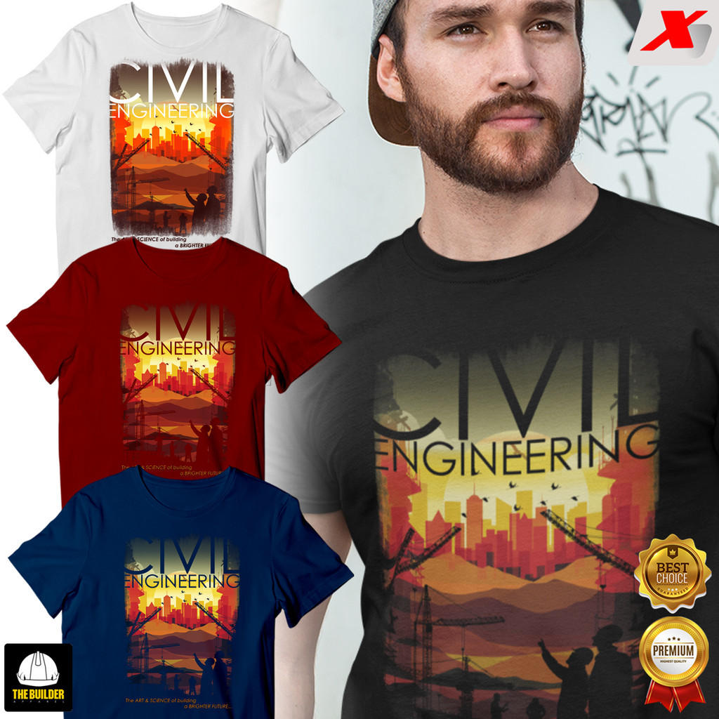 The Builder Apparel Art and Science Premium T-Shirt for Men &amp; Women Cool and Comfy Tops for Civil Engineer Ideal Gift for Men/Gift for Boyfriend/Husband Kaos.
