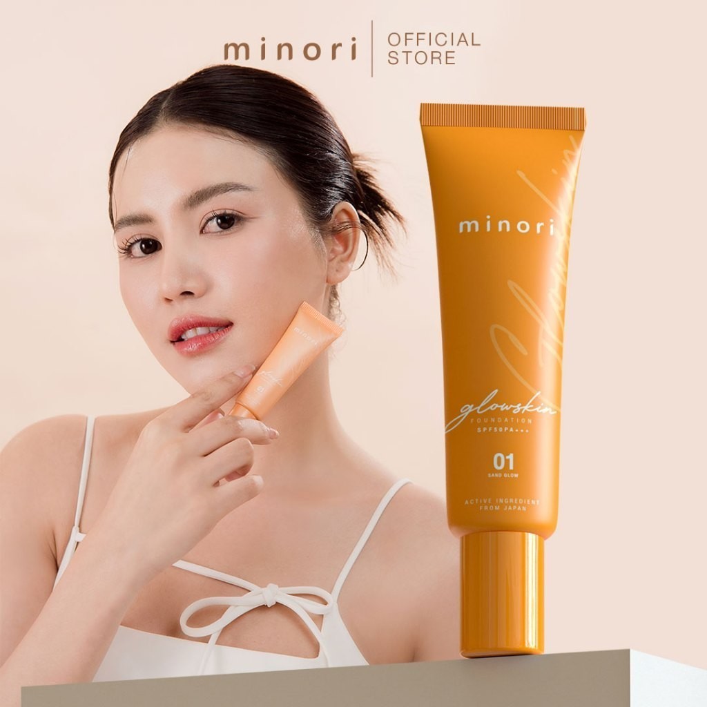 รองพื้นไวท์เทนนิ่ง Minori เนื้อบางเบา แต่ ปกปิด ไม่ต้องทาแป้งทับ เกลี่ยง่าย SPF 50 PA+++