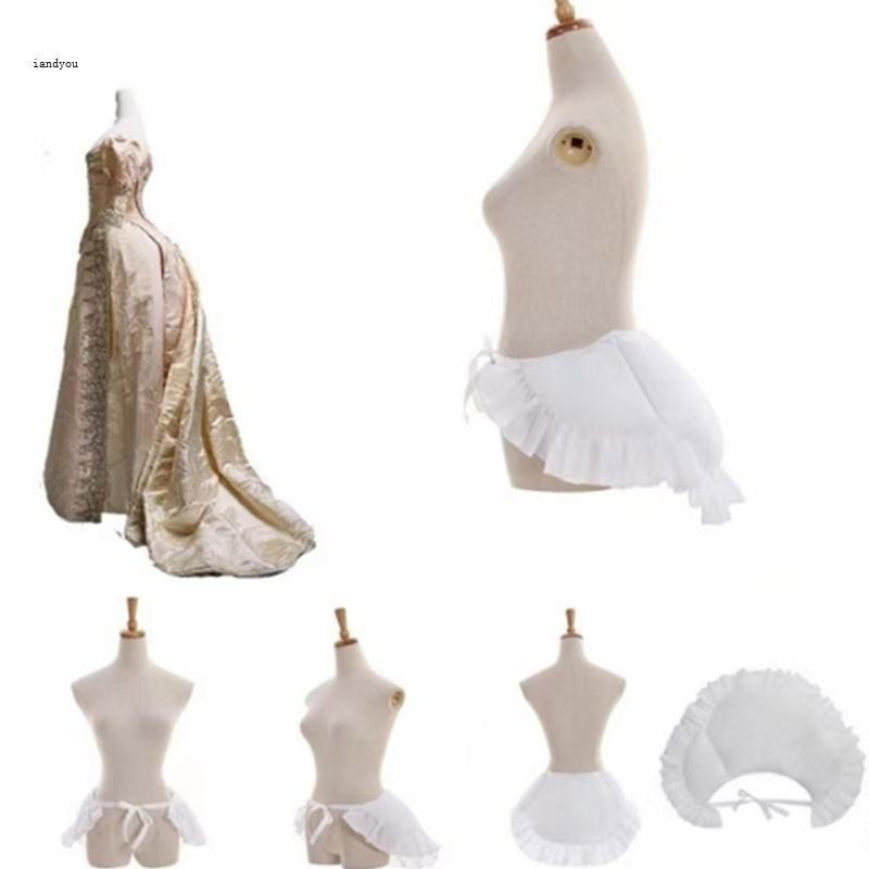 Victorian Rump Pad คอสเพลย ์ สีขาว Petticoat กระโปรง Victorian LARP คอสเพลย ์ Pannier Bumroll ชุดอุปกรณ ์ เสริม