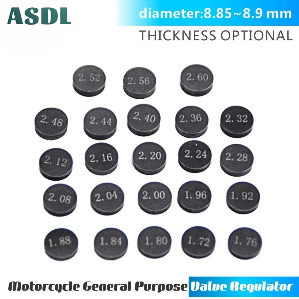 Asdl 5pcs 8.85/8.9mm วาล์วรถจักรยานยนต์ Shim Thicknes จาก 1.72mm ถึง 2.60mm สําหรับ KTM 250 350SX-F 