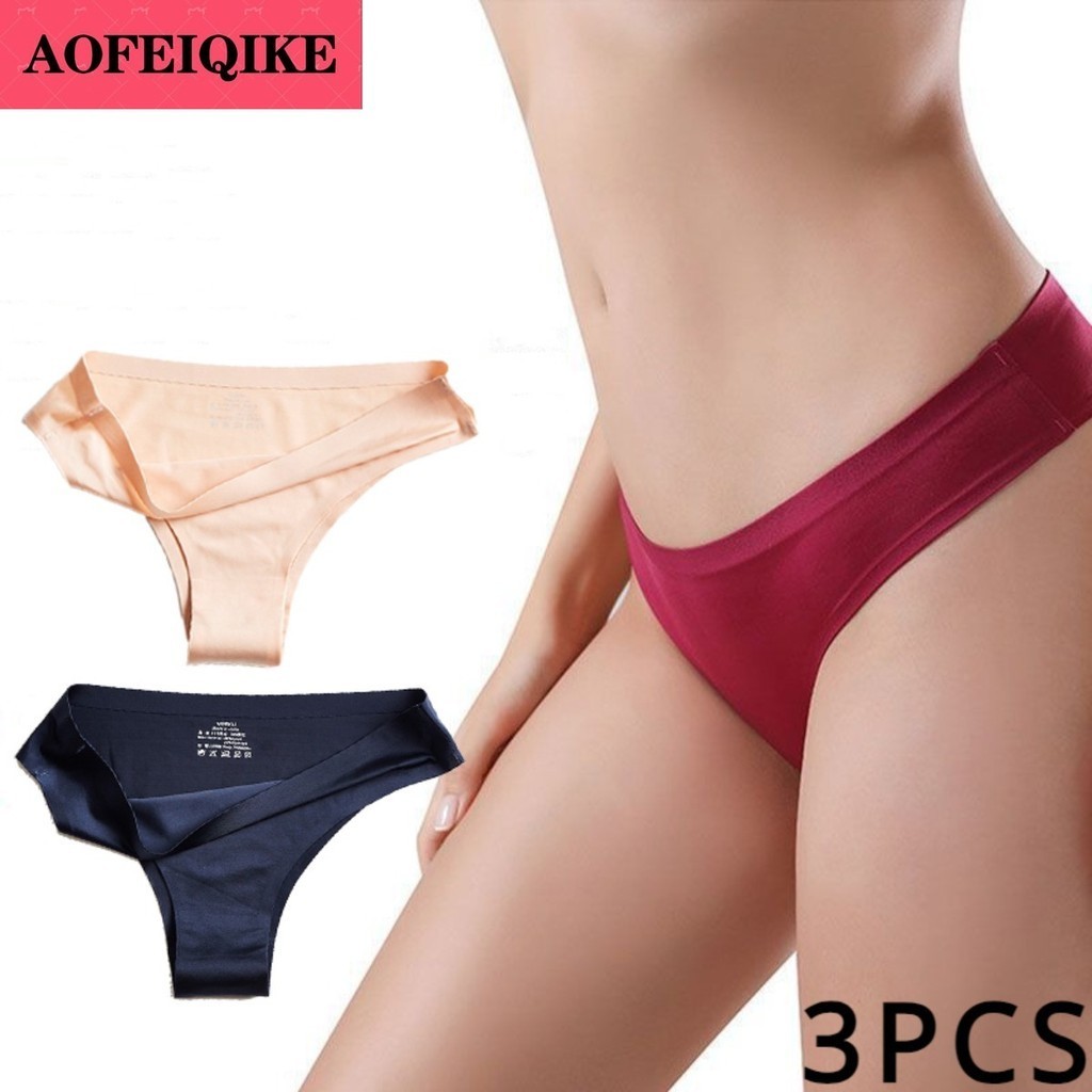 Aofeiqike ผู้หญิงสําหรับกางเกง 1/3 ชิ้นกางเกงไม่มีรอยต่อ Comfort ชุดชั้นในที่มองไม่เห็นชุดชั้นในหญิง Low Rise ชุดชั้นในกีฬา M-XXL