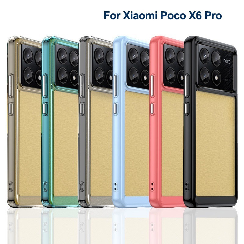 เคสสีโปร ่ งใสสําหรับ Xiaomi Poco X6 Pro M6 Pro 5G X5 Pro Poco C65 เคสโทรศัพท ์ ฝาหลัง