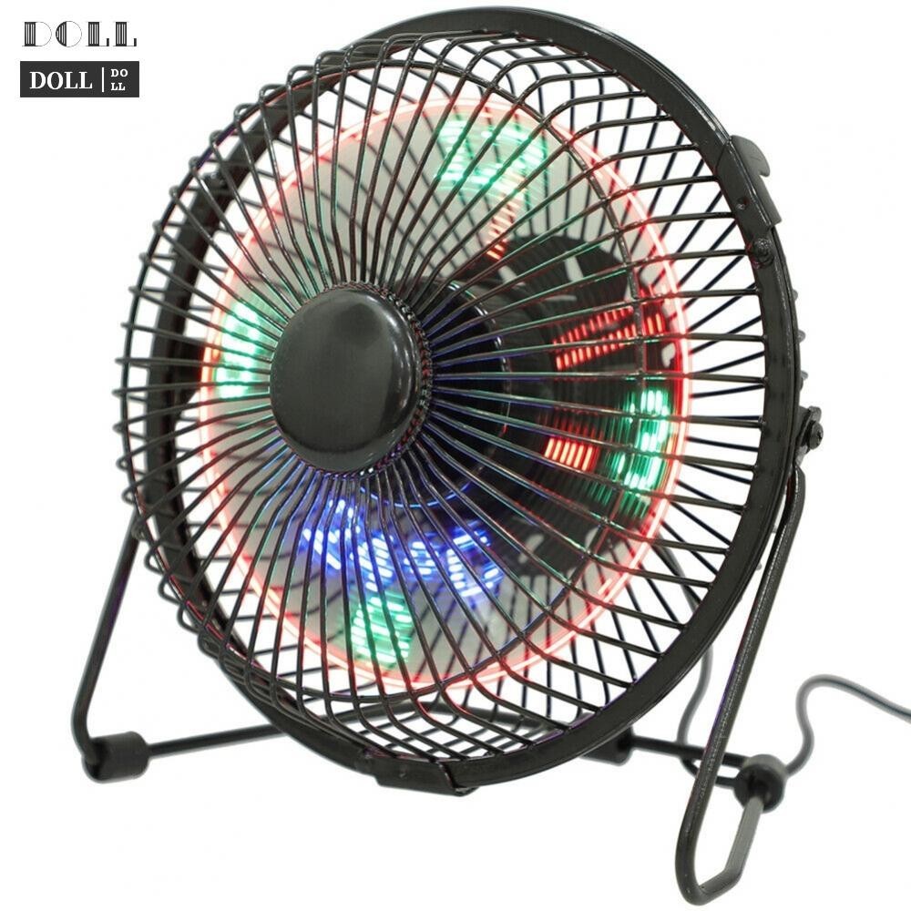 -New In May-Cooling Fan About 16.5 X 10 X 17cm Black Desktop Metal Mini Desktop LED Fan[Overseas Products]