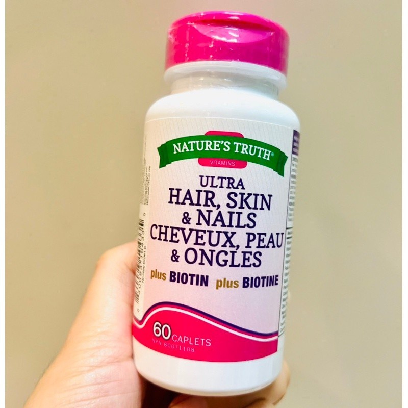 Hair, Skin & Nails plus Biotin by Nature's Truth (60เม็ด) ไบโอติน