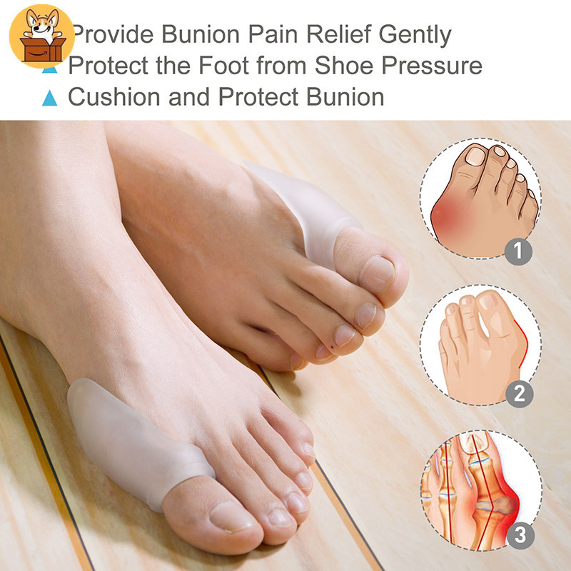 【Am-az 】 2pcs ซิลิโคนนุ ่ ม Toe Protector Shield Bunion Pad Hallux Valgus Thumb Adjuster Toe Separator Foot Care Pedicure