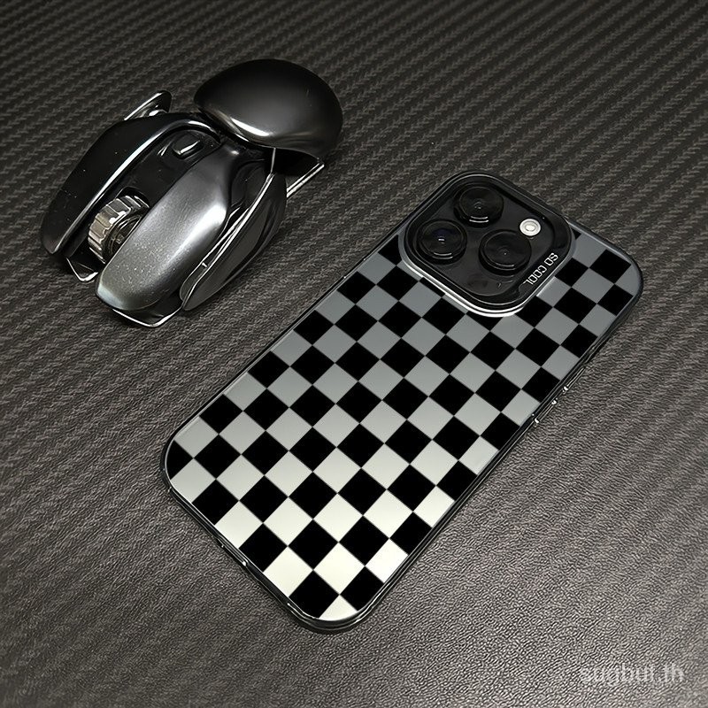 Simple Uniqueสีดําสีขาวตาข่ายiPhoneเคสโทรศัพท์เหมาะสําหรับiPhone 13 15promax 15pro 14promax 14 15pro 13promax 12 11 promax 13pro xr xsmax Shock-Resistantกรณี