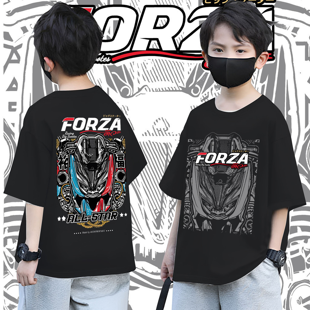 Forza350 ฟอซ่าดิว่ะ เสื้อใส่ออกทริป ขับรถ ลายใหม่ แท้ลิขสิทธ์ KGNPROPART เสื้อยืดแขนสั้นสำหรับเด็ก
