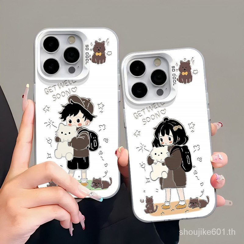 Hug Cat กระเป๋าเป้สะพายหลังสาวเหมาะสําหรับ IPhone 15 11 12 14 13 Pro Max 7Plus XR X 15 7 8Plus XS Max เคสโทรศัพท์ OHD3