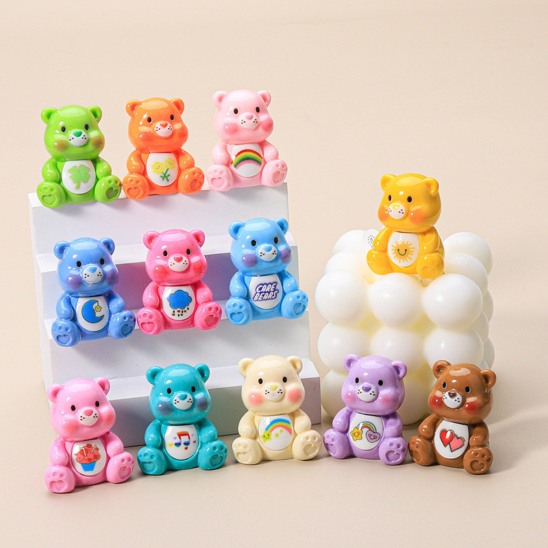 Rainbow Bear DIY เครื ่ องประดับเรซิ ่ นพวงกุญแจสร ้ างสรรค ์ จี ้ ตกแต ่ งรถ
