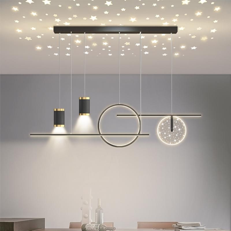 ห ้ องรับประทานอาหารโคมระย ้ าโมเดิร ์ น Minimalist โต ๊ ะรับประทานอาหารโคมไฟสแกนดิเนเวียนหรูหรายาวจี ้ รับประทานอาหาร - รูปที่ 4