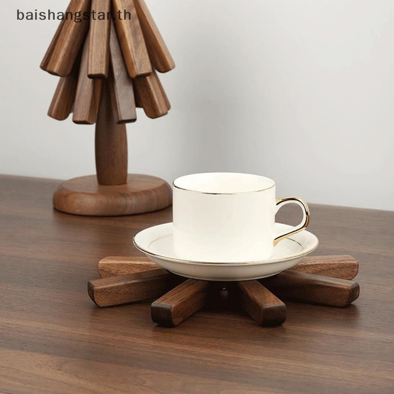 Brth Trivets สําหรับจานร้อนแผ่นฉนวนกันความร้อน,รูปร่างต้นไม้ Trivet ชุด,Coaster สําหรับกาน้ําชาหม้อร้อนฮาโลวีนคริสต์มาสของขวัญ brth