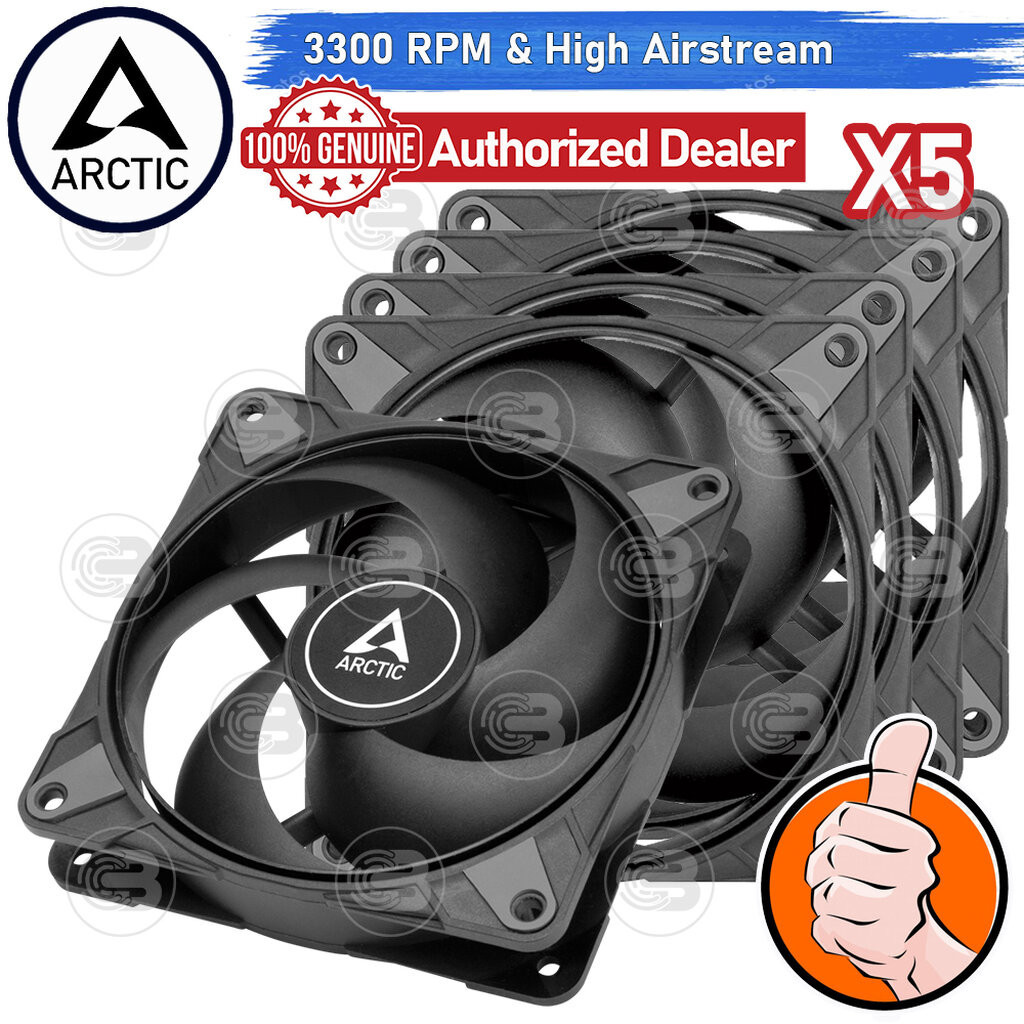 [CoolBlasterThai] ARCTIC P12 Max Black 3300 RPM (size 120 mm.) X5 Value Pack PC Fan Case ประกัน 6 ปี